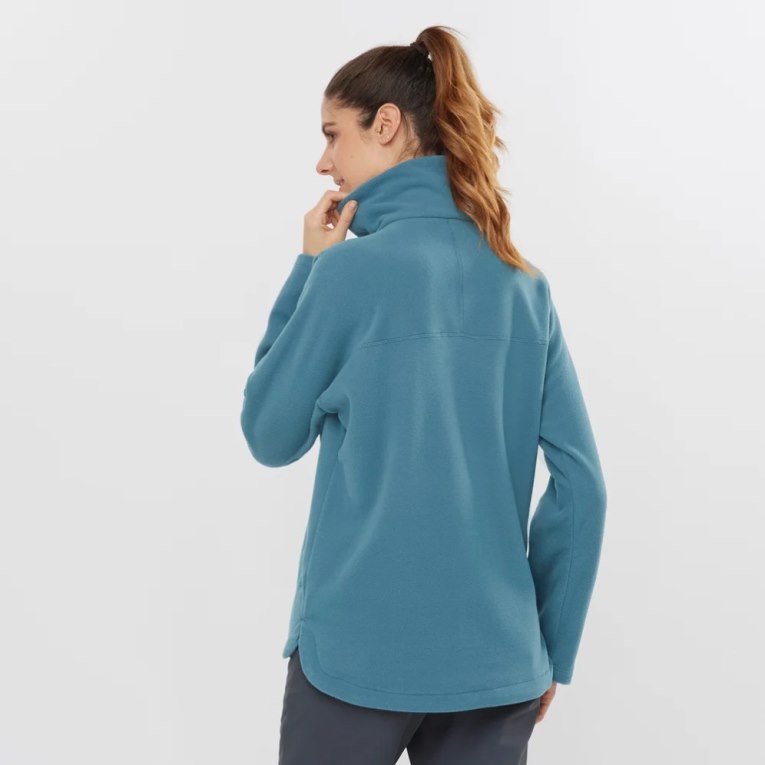 Dámské Mikiny Salomon Essential Cosy Fleece Tyrkysové | CZ 69ZWSON